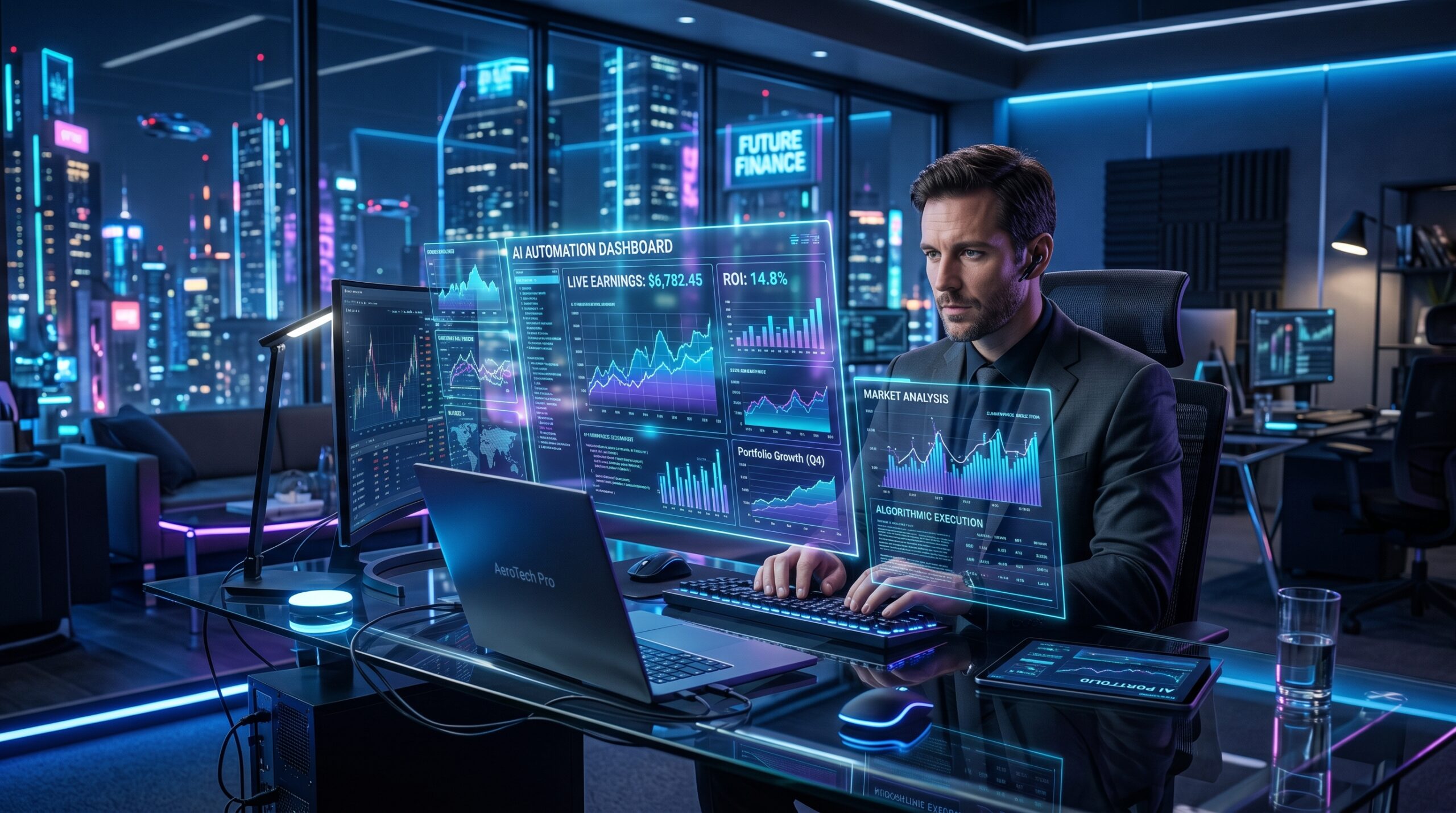 AI Automation For Online Earning concep