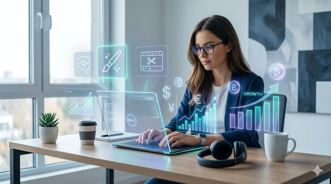 Make Money Online with AI Tools in 2026 – Beginner Working on Laptop