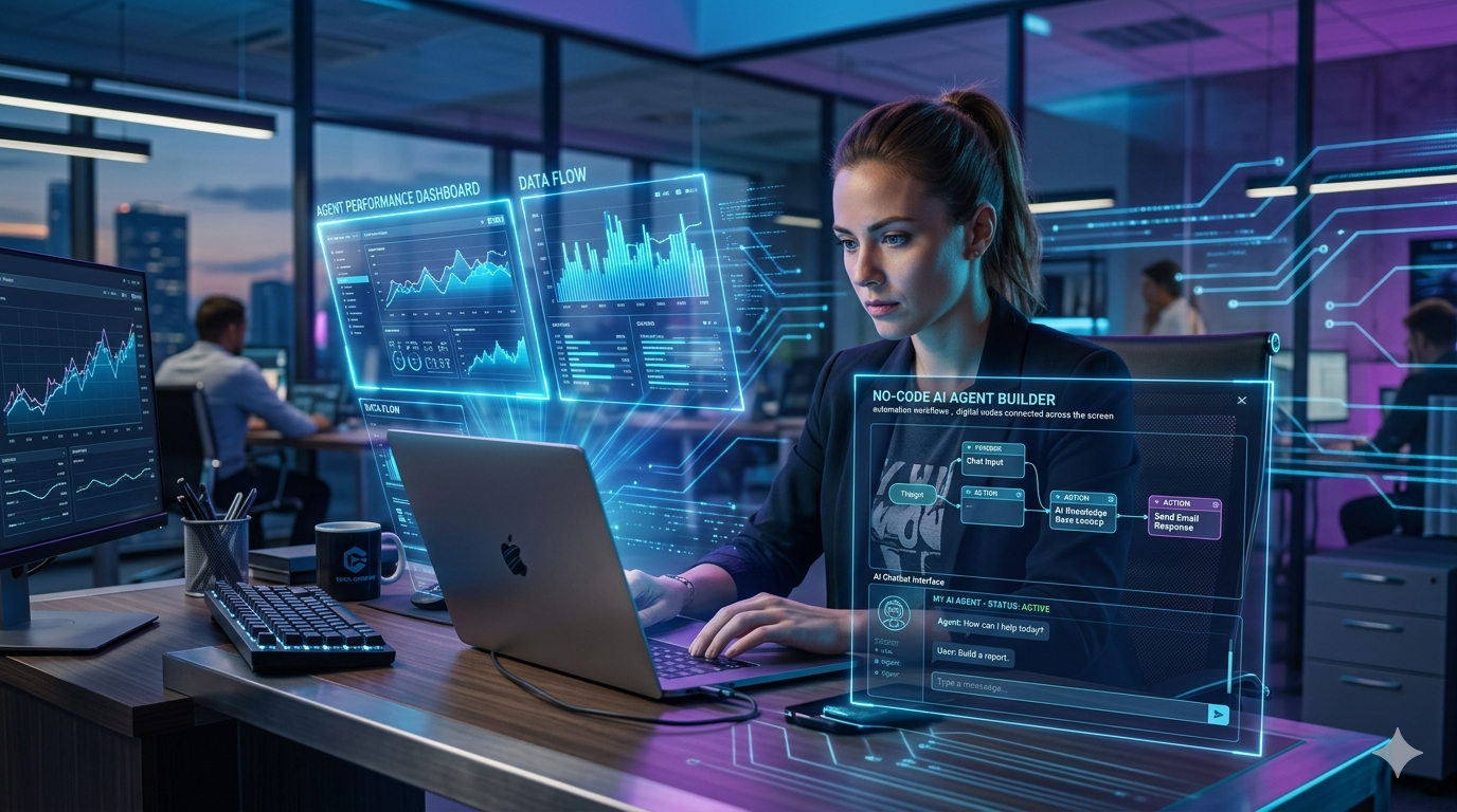 AI automation workflow dashboard with Gemini AI and no-code AI agent setup using n8n, build AI agent without coding