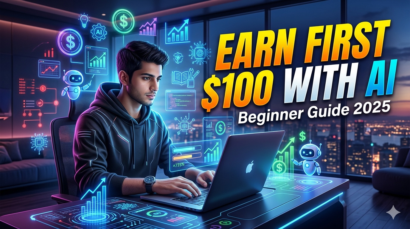 earn your first $100 online with AI beginner guide