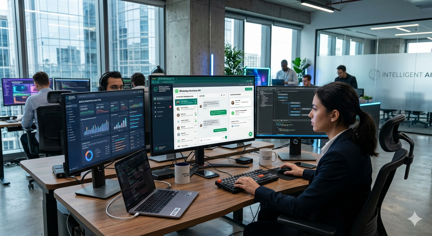 WhatsApp Automation Agency business setup with AI chatbot and customer automation tools